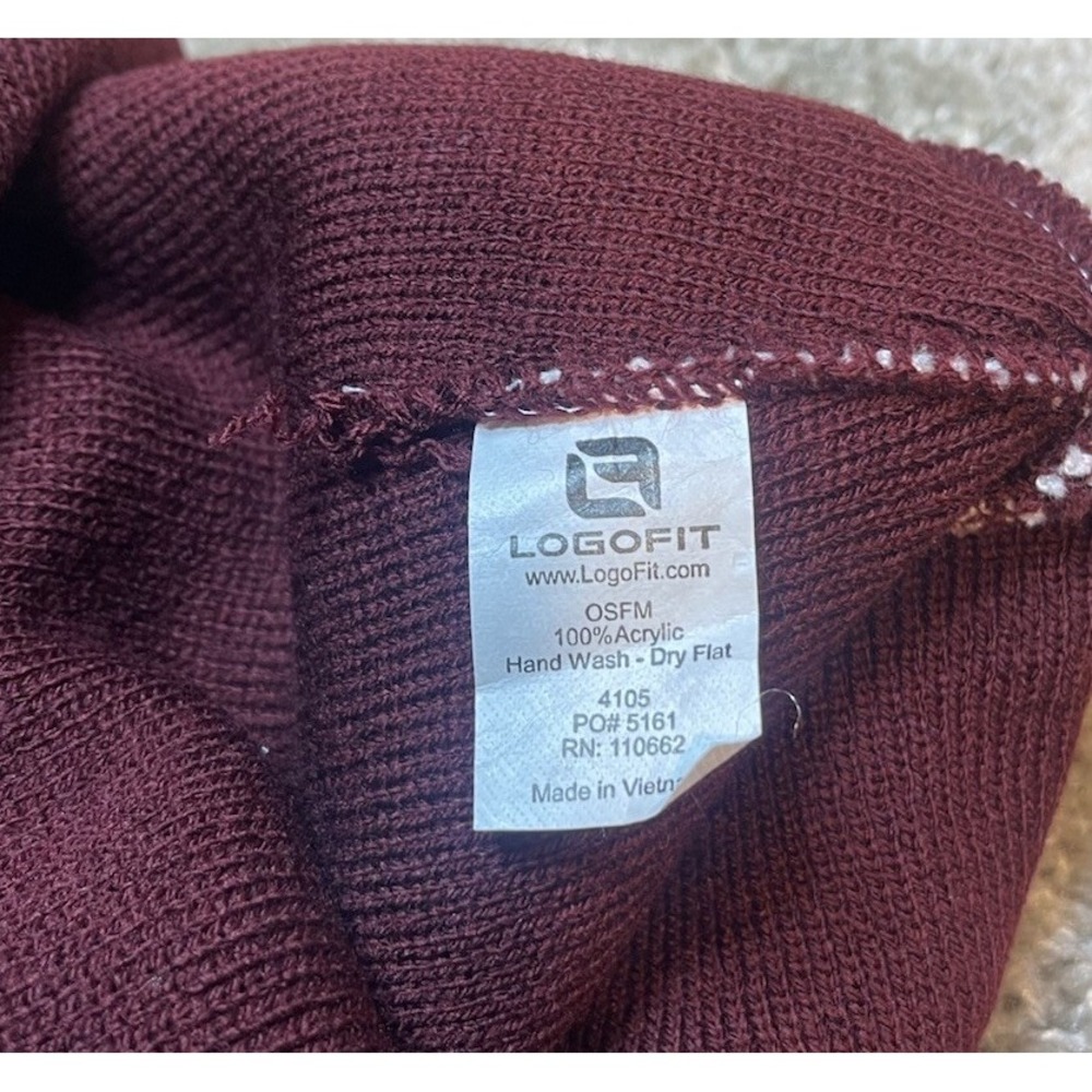 EKU Colonels Maroon/White Striped Knit Beanie Nwot One Size - Picture 3 of 3